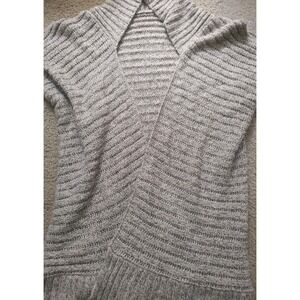 Crochet Knit Short Sleeve Shrug Cream & Brown Size M Unknown Brand